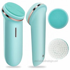 Facial Cleansing Brush LKE Rechargeable IPX7 Waterproof with 5 Levels of Intensity Silicone Electric Face Cleansing Brush Device for Deep Cleaning Gentle Exfoliating and Massaging