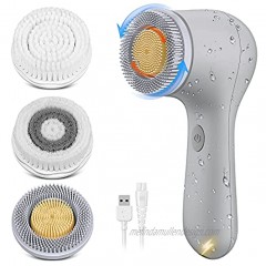 Facial Cleansing Brush Rechargeable Electric Exfoliating Face Scrubber Waterproof No Face Pulling