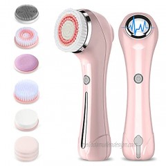 Facial Cleansing Brush Rechargeable Exfoliating Face Brush IPX 7 Waterproof Electric Face Brush with 8 Brush Heads and EMS Facial Massaging