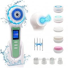 Facial Cleansing Brush Rechargeable IPX7 Waterproof Face Cleansing Brush 3 Adjustment Modes 9 Replacement Function Heads Blackhead Remover Vacuum Pore Vacuum for Deep Cleansing and Exfoliating.