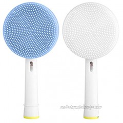Facial Cleansing Brush Replacement Head Compatible with Oral B Bruan Electric Toothbrush Bases-2 Waterproof Silicone Face Spin Brushes for Cleansing Exfoliating Deep Cleaning & Massaging