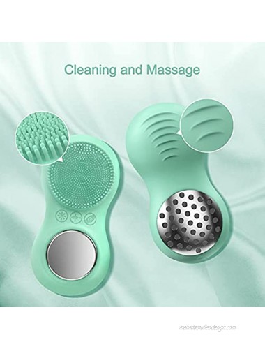 Facial Cleansing Brush Sagargo 3 in 1 Silicone Sonic Face Scrubber Brush with Heated 3 Speed Waterproof Face Cleansing Brush USB Rechargeable for Deep Cleaning Removing Blackheads Massaging