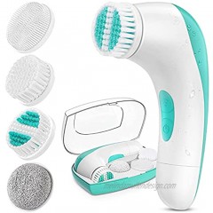 Facial Cleansing Brush Waterproof Electric Face Scrubber for Cleansing and Exfoliating Face Exfoliator with Advanced Microdermabrasion Cyan