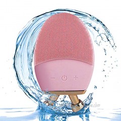 Facial Cleansing Brush Waterproof Face Brush for Gentle Exfoliating Deep Cleaning Massaging Removing Blackhead Rechargeable Face Scrubber Vibrating Cleansing Spin Brush with Facial Roller Massager