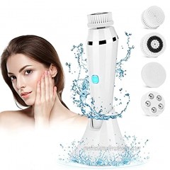 Facial Cleansing Brush Waterproof Spin Brush Face Cleaner Rechargeable Electric 3 Speeds Spa System Face Brush with 4 Brush Heads for Removing Blackhead Deep Cleansing and Exfoliating