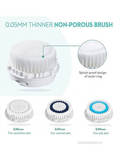 Facial Cleansing Brush Wireless Charging Base Soft Brush Set with 3 Brush Heads for Face Spa Exfoliating Massaging and Deep Cleansing