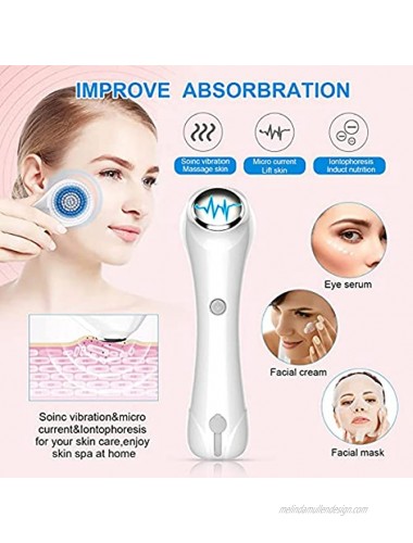 Facial Cleansing Brush with Dual Back Face Massage Electric Spin Facial Brush with 5 Different Brush Heads for Deep Cleansing Gentle Exfoliating Removing Blackhead and Massaging