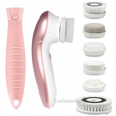 Fancii 7 in 1 Waterproof Electric Facial & Body Cleansing Brush Exfoliating Kit with Handle and 6 Brush Heads Best Advanced spin Brush Microdermabrasion Scrub System for Face Blush