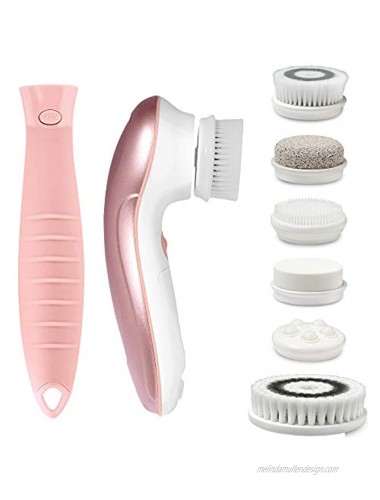 Fancii 7 in 1 Waterproof Electric Facial & Body Cleansing Brush Exfoliating Kit with Handle and 6 Brush Heads Best Advanced spin Brush Microdermabrasion Scrub System for Face Blush