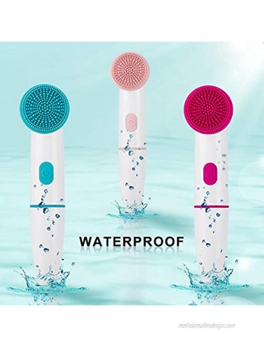 Hetian Sonic Facial Cleansing Brush，Exfoliating and Waterproof Electric Face Wash Brush Deep Skin Care Tools Silicone Cleanser Scrubber Suitable for Any Skin Condition for Women Pink