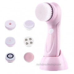 Lifeybeauty Rechargeable Facial Cleansing Brush Bi-direction and IPX7 Waterproof with 6 Replaceable Spin Brush Heads for Deep Cleansing Gentle Exfoliating Makeup Removing