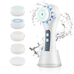 Malkert Facial Cleansing Brush Electric Soft Silicone Cleansing Brush,Heating and Vibrating Face Cleanser Rechargeable and waterproof 3 Modes Deep Cleansing & Gentle Exfoliating for All Skin Types