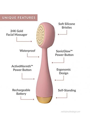 PMD Clean Pro Gold Smart Facial Cleansing Device with 24K Gold Plated ActiveWarmth Heat Therapy Massager