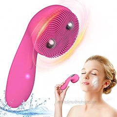 Sonic Facial Cleansing Brush FMK Silicone Face Scrubber for Women Face Brushes with Rotary Magnetic Beads & 4 Modes for Cleansing and Exfoliating Massaging Waterproof Rechargeable Facial Scrubber