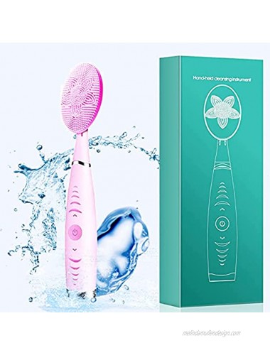Sonic Facial Cleansing Brush Lyrzzey Portable Handled Face Cleansing Brush with 5 Adjustable Speeds Vibrating Rechargeable Face Cleansing Brush for Deep Cleaning Gentle Exfoliating MassagingBlue