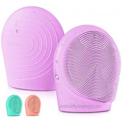 Sonic Facial Cleansing Brush Rechargeable Silicone Face Scrubber Waterproof with Heated Massager for Cleansing and Exfoliating