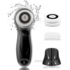 TOUCHBeauty Men's Facial Cleansing Brush Powerful Face Exfoliating Scrubber with Advanced PBT Bristles Spin Brush & Stand |Dual speed Waterproof Battery Powered Black TB-0759M