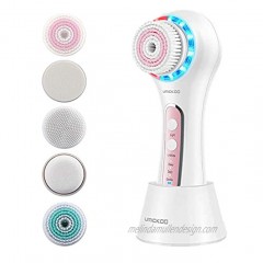 UMICKOO Facial Cleansing Brush,Rechargeable IPX7 Waterproof with 5 Brush Heads,Face Brush Use for Exfoliating Massaging and Deep Cleansing Multi