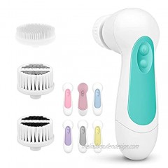 Waterproof Facial Cleansing Spin Brush Set with 3 Exfoliating Brush Heads Complete Face Spa System by CLSEVXY Advanced Microdermabrasion for Gentle Exfoliation and Deep ScrubbingCyan