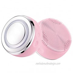 YVONNE Facial Cleansing Brush Heating Light Therapy 2 in 1 Sonic Heated Massager Face Scrubber Brush for Deep Cleanning Exfoliating