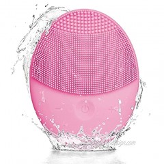 ZRO Upgraded Sonic Facial Cleansing Brush Rechargeable Waterproof Large Soft Silicone Face Scrubber Travel Size 3-Modes for All Skin Type Chritstmas Birthday Gifts for Women Men Girls Pink