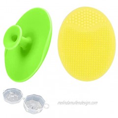 2pcs Soft Silicone Facial Cleansing Brush Face Exfoliator Blackhead Acne Pore Pad Cradle Cap Face Wash Brush for Deep Cleaning Skin Care