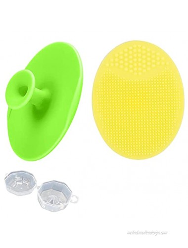 2pcs Soft Silicone Facial Cleansing Brush Face Exfoliator Blackhead Acne Pore Pad Cradle Cap Face Wash Brush for Deep Cleaning Skin Care