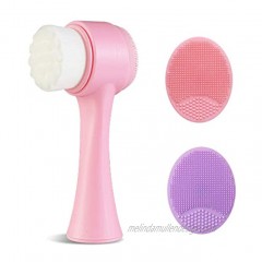 Dual-action facial cleansing Brush Scrubbers Soft Bristle Facial Brush Face Silicone Scrubbers for Women Silicone Body Scrubbers Back Bath Shower Brushes Soft Bristle Brush
