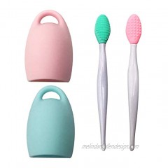 JL&LOVE Silicone Beauty Tools 2pcs Double-Sided Face Cleansing Exfoliating Brush Facial Scrubber and 2pcs Two-Sections Portable Makeup Brush Cleaner Pack of 4