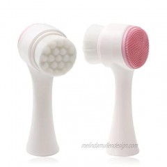 KDDOM 2 in 1 Facial Cleansing Brush with Soft Bristles Silicone Massager for Deep Pore Exfoliation,Blackhead AcnePink