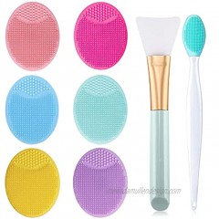 Silicone Face Scrubber Cleanser Silicone Facial Cleansing Brush 6pcs Lip Exfoliating Brush and Facial Mud Mark Brush Facial Massager for Exfoliating Blackhead and Makeup Removing for All Skin Type