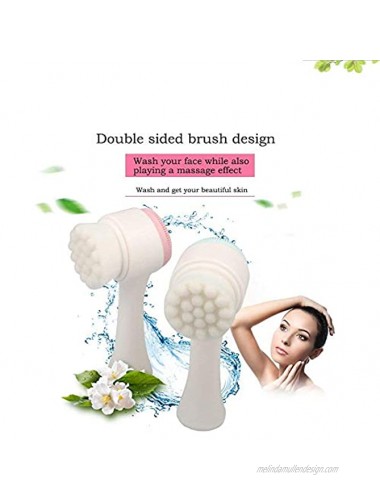 Somaer Face Wash Brush 2 in 1 Facial Cleaning Brush for Deep Pore Exfoliation Wash Makeup Massaging Acne Blue