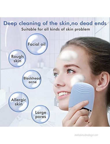 Sonic Facial Cleansing Brush Electric Silicone Facial Massager Brush,IPX7 Waterproof Waterproof Face Brush for Deep Cleaning Gentle Exfoliating