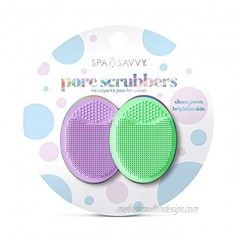 Spa Savvy- 2 Pack Of Pore Scrubbers- Pore Cleanser Pad- Facial Cleansing Pads- Made For All Skin Types- Cleans The Skin- Travel Friendly Green Purple