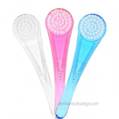 Spa Savvy 3 Pack of Face Exfoliating and Cleansing Brushes Face Brush Scrubber to Massage and Cleanse