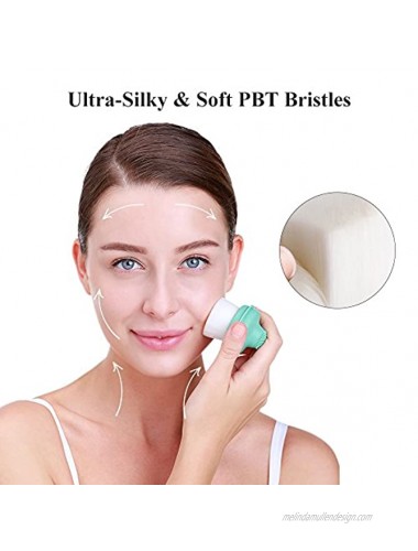 TOUCHBeauty TB-1762 Soft Bristles Silicone Facial Face Brush 2 In 1 Manual Exfoliation Pore Cleaner Brush with Storatege Green