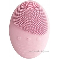 Vnsport Facial Cleansing Brush Made with Ultra Hygienic Soft Silicone Waterproof Sonic Vibrating Face Brush for Deep Cleansing Gentle Exfoliating and Massaging Inductive ChargingPink