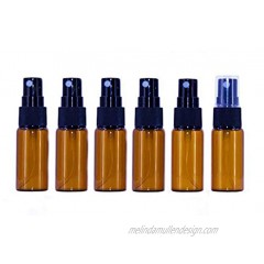 12 PCS Amber Glass Bottles Empty Spray Bottle Round Glass Bottle with Clear Atomizer Perfect for Essential Oil Formulas Aromatherapy and All Natural Cleaning Products Brown+Clear Cover 15ml