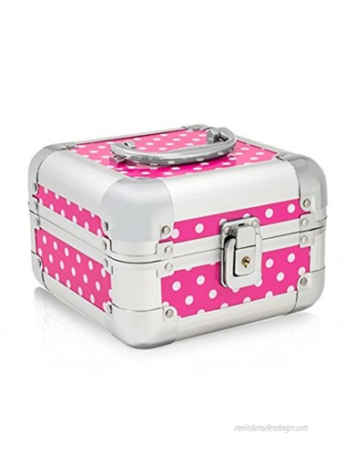 Aluminum Essential Oils Carrying Case Stroage Case Travel Case Holds up to 25 5-15ml essential oils bottles. Perfect for your Doterra and Young Living oils. Pink Polka Dot