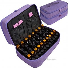 ButterFox Essential Oil Storage Organizer Carrying Case Holder Box Fits 44-60 Bottles 5ml-30ml and 2 large bottles up to 240ml Holds Roller Bottles Storage for Accessories purple