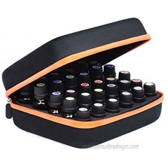 Essential Oil Carrying Organizer Storage Case for 30 Roller Bottles 5 10 15 20ml Small Bottles with Free Writable Labels Opener Holds Orange-8.7Lx6.3Wx3.7H