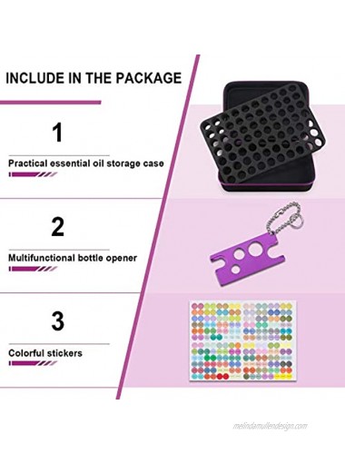 Essential Oil Storage Holder Organizer Carrying Case Essential Oils Box Holds 70 Bottles 5ml 10ml 15ml 20ml Bottle for doTerra Young Living Oils Essential Oil Travel Bag with Labels & Bottle Opener