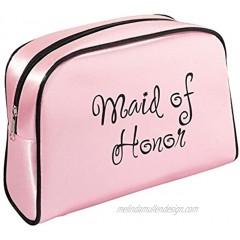 Lillian Rose 9x6.5 Medium Pink Maid of Honor Travel Bag White