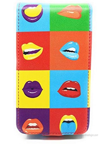 LIMITED EDITION Lipsense Makeup Lipstick Case with Mirror for Purse by CariWare | Cosmetic Pouch With Mirror Fits Lip sense gloss glossy and Most Popular Brands of Liquid Long Lipstick Pop Art