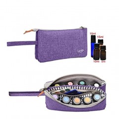 Luxja Essential Oil Carrying Bag Holds 9 Bottles 5ml-15ml Also Fits for Roller Bottles Portable Organizer for Essential Oil and Small Accessories Purple