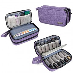 Luxja Essential Oil Carrying Case Holds 12 Bottles 5ml-15ml Also Fits for Roller Bottles Portable Double-Layer Organizer for Essential Oil and Accessories Purple
