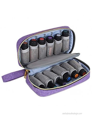 Luxja Essential Oil Carrying Case Holds 12 Bottles 5ml-15ml Including Roller Bottles Portable Organizer for Essential Oil and Accessories Bag Only Purple