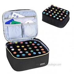 Luxja Essential Oil Carrying Case Holds 30 Bottles 5ml-30ml Also Fits for Roller Bottles Essential Oil Bag with Accessories Storage Pockets Black