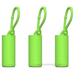 Roller Bottle Case for Essential Oil Roller Ball Holder Silicone Sleeve For Car Purse Gym Bag Backpack Keychain Keyring On the Go Oils Storage Travel Carrying Cases 3-pc 10ml Roller Green