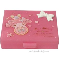 Sanrio My Melody Container Cosmetic Care Case Makeup Travel Wide Cases with 4sheets movable Partitions Tea Time